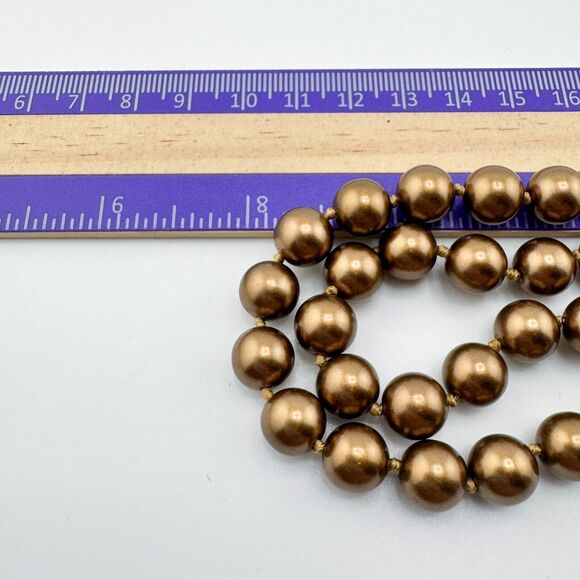 Vintage Napier Brass Tone Necklace Double Strand Retro Glam Statement Timeless - Picture 7 of 8